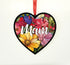 Mum Stained Glass Effect Heart Suncatcher